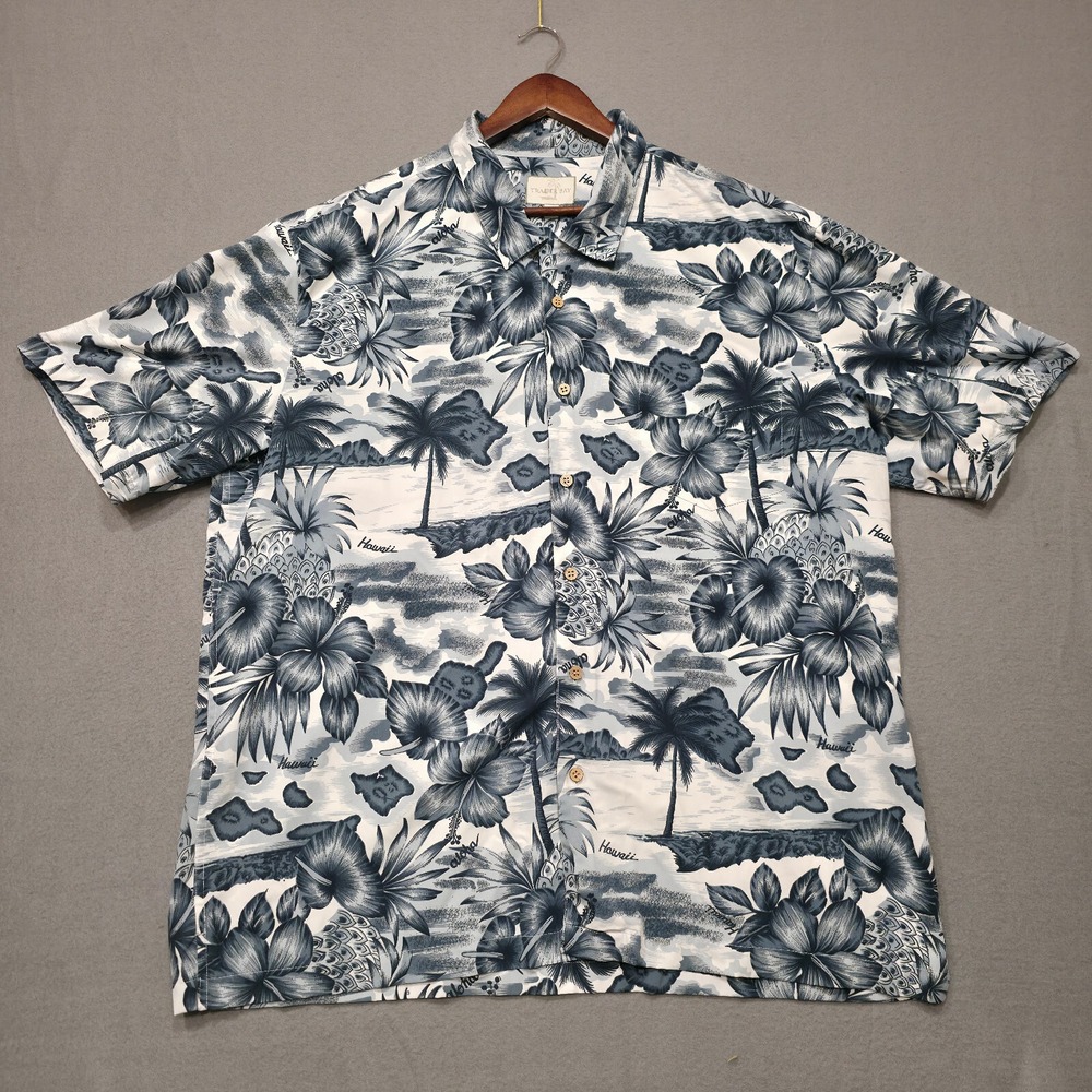 Trader Bay Mens Short‎ Sleeve Button Up Hawaiian Shirt Size XXL